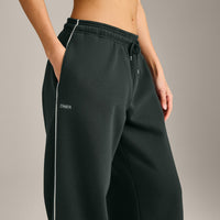 Jersey Tracksuit Straight Leg Joggers | Emerald Noir