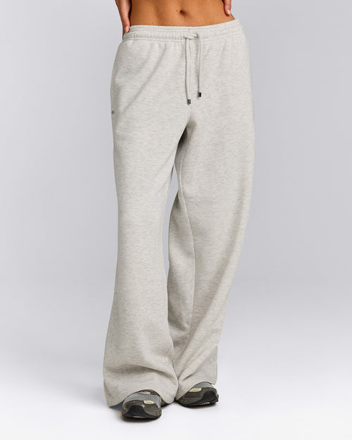 Jersey Tracksuit Straight Leg Sweatpants | Light Gray Marl