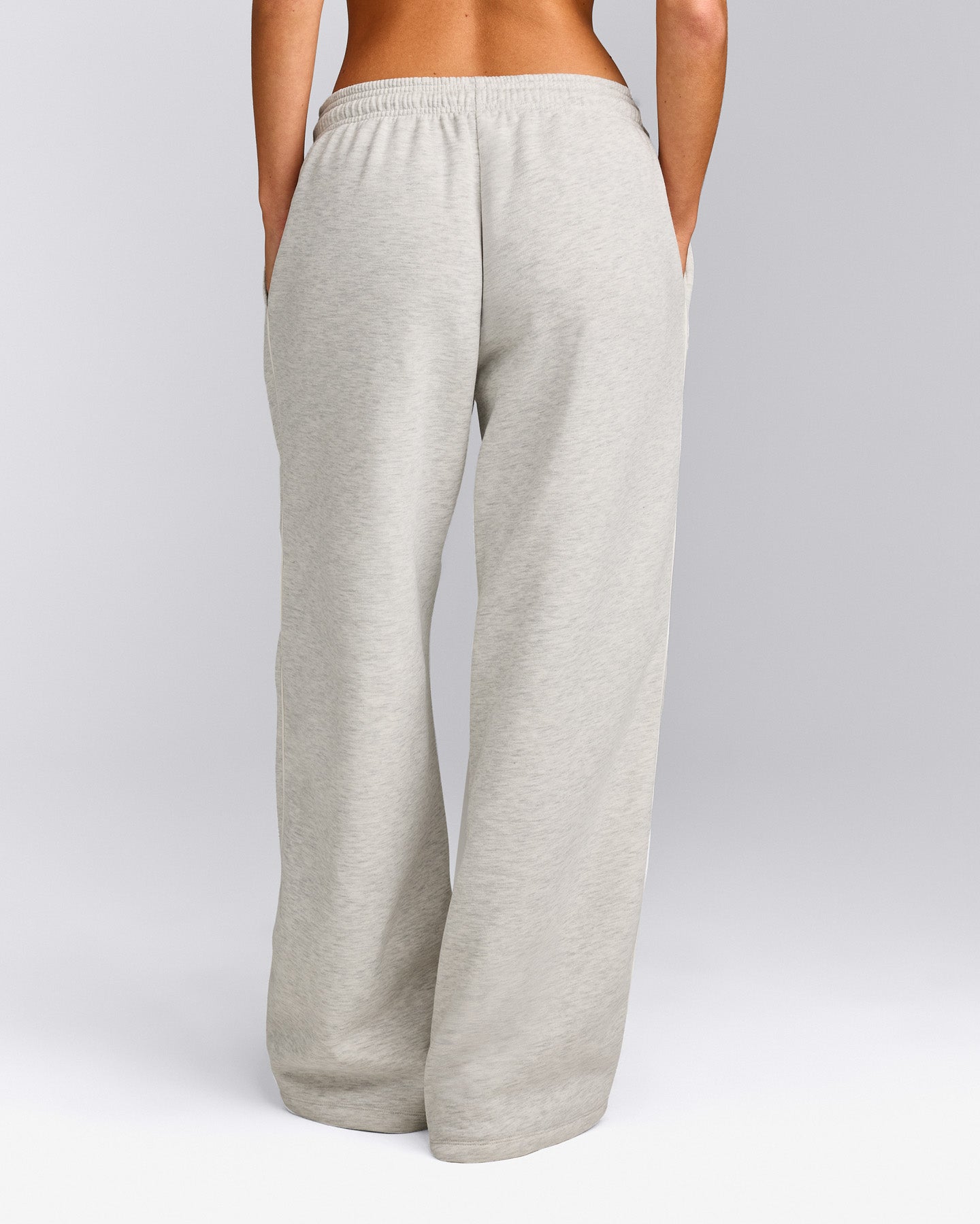 Jersey Tracksuit Straight Leg Joggers | Light Grey Marl
