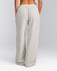 Jersey Tracksuit Straight Leg Joggers | Light Grey Marl