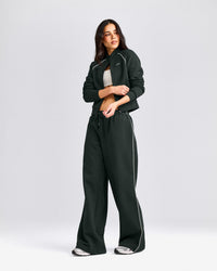 Jersey Tracksuit Zip Up Jacket | Emerald Noir
