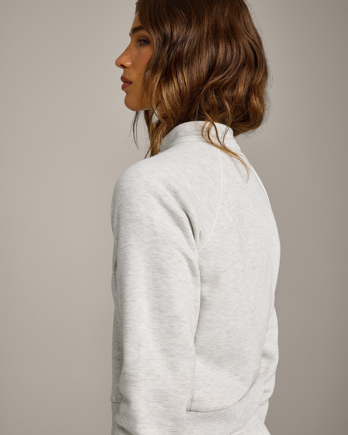 Jersey Tracksuit Zip Through Jacket | Light Grey Marl