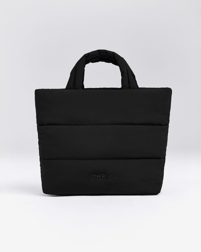 Quilted Midi Tote | Black