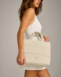 Quilted Midi Tote | Oatmeal