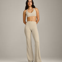 SoftMotion™ Bralette with Grey Logo | Oatmeal