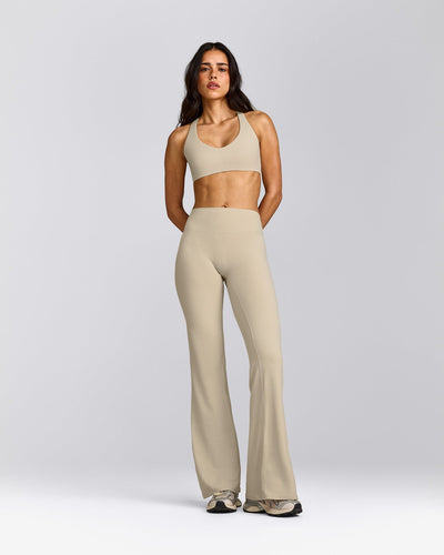 SoftMotion™ Bralette with Grey Logo | Oatmeal