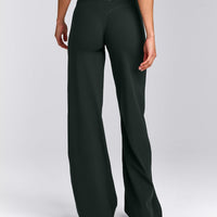 SoftMotion™ Straight Leg Pants with Gray Logo | Emerald Noir