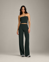 SoftMotion™ Straight Leg Bottoms with Grey Logo | Emerald Noir