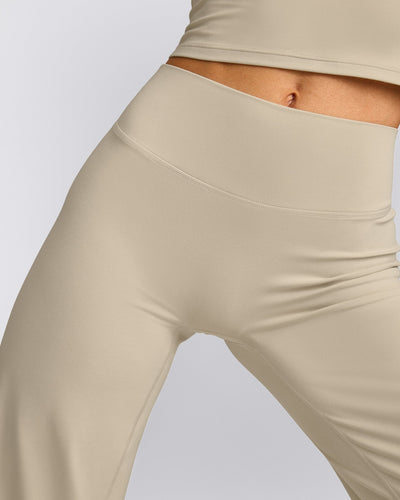SoftMotion™ Straight Leg Bottoms with Grey Logo | Oatmeal