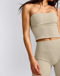 SoftMotion™ Straight Leg Bottoms with Grey Logo | Oatmeal