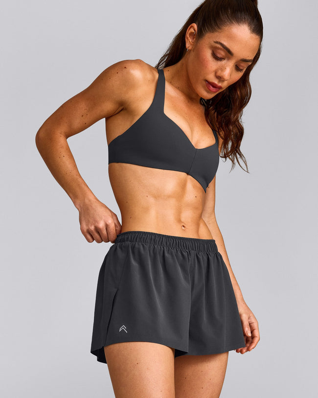 AirMove™ Lined Shorts 2" with Pocket and Reflective Logo | Coal