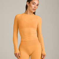 Oner Seamless Fitted Long Sleeve Top | Light Powdered Orange
