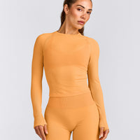 Oner Seamless Fitted Long Sleeve Top | Light Powdered Orange