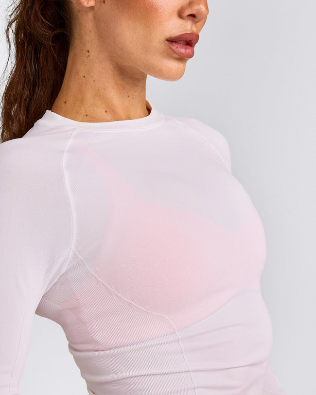 Oner Seamless Fitted Long Sleeve Top | White