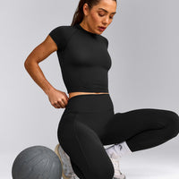 Oner Seamless Fitted Top | Soft Black
