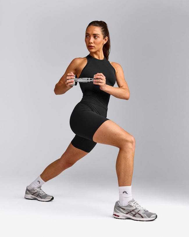 Oner Seamless Fitted Vest | Soft Black