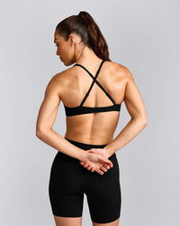 UnifiedMove™ Cross Back Sports Bra with Reflective Logo | Black