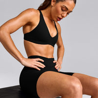 UnifiedMove™ Cross Back Sports Bra with Reflective Logo | Black