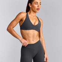 UnifiedMove™ Cross Back Sports Bra with Reflective Logo | Coal