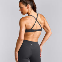UnifiedMove™ Cross Back Sports Bra with Reflective Logo | Coal