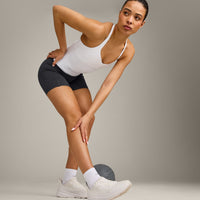 UnifiedMove™ T Back Mid Vest with Built in Bra Shelf with Reflective Logo | White