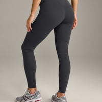 UnifiedMove™ V Front Mid Rise Leggings with Reflective Logo | Coal