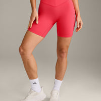 UnifiedMove™ V Front Mid Rise Shorts 6" with Reflective Logo | Charged Pink