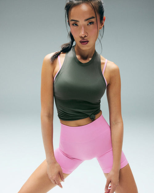 Oner Seamless Fitted Tank Top | Dark Khaki