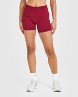 SoftMotion™ Fold Over Shorts 6" with White Logo | Ruby Red