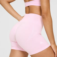 EffortlessLift™ Seamless Shorts with White Logo | Chalk Pink