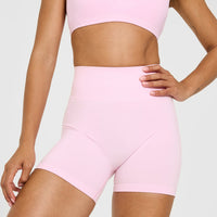 EffortlessLift™ Seamless Shorts with White Logo | Chalk Pink