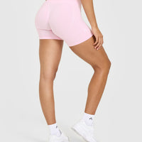 EffortlessLift™ Seamless Shorts with White Logo | Chalk Pink