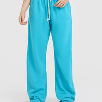 Raw Lounge Wide Leg Joggers | Aqua Blue