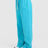Raw Lounge Wide Leg Joggers | Aqua Blue