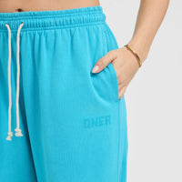 Raw Lounge Wide Leg Joggers | Aqua Blue