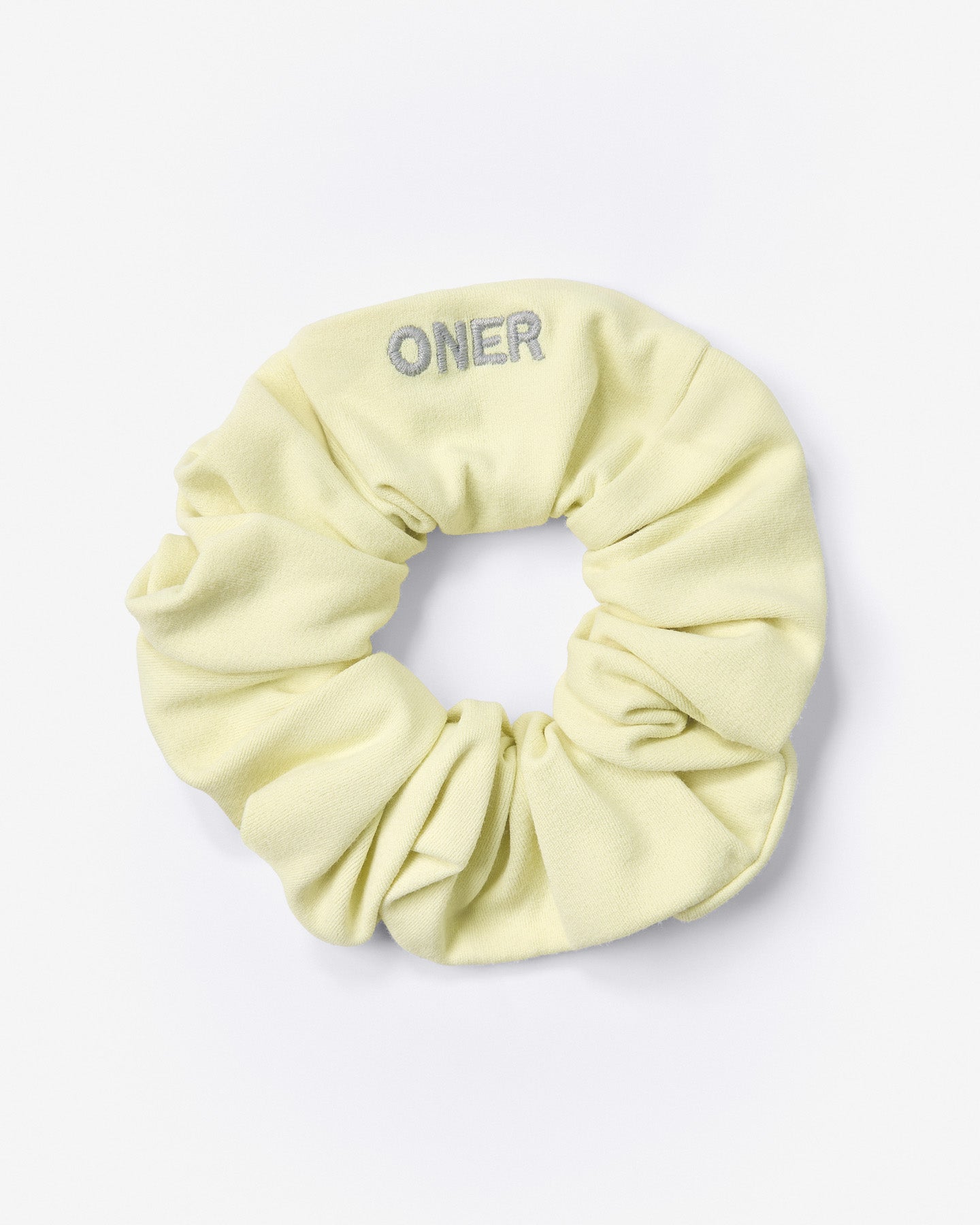 SoftMotion™ Scrunchie with Grey Logo | Pastel Yellow