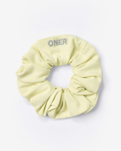 SoftMotion™ Scrunchie with Grey Logo | Pastel Yellow