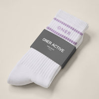 Varsity Stripe Long Crew Socks 1 Pack | Lavender Purple