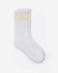 Varsity Stripe Long Crew Socks 1 Pack | Pastel Yellow