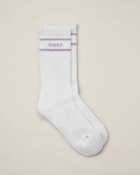 Varsity Stripe Long Crew Socks 1 Pack | Lavender Purple