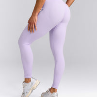 EnhanceLift™ Seamless Leggings with Gray Logo | Lavender Purple