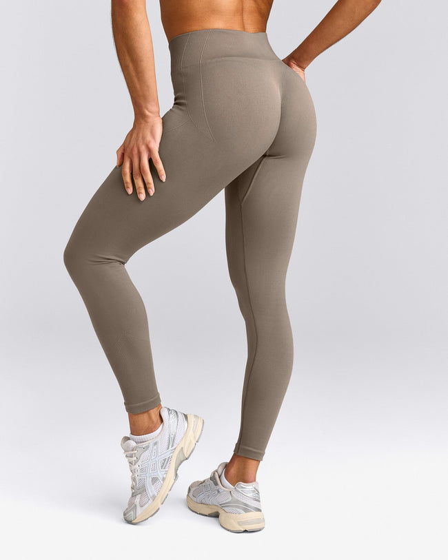 EnhanceLift™ Seamless Leggings with Grey Logo | Warm Minky