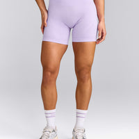 EnhanceLift™ Seamless Shorts with Gray Logo | Lavender Purple