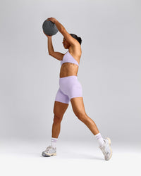 EnhanceLift™ Seamless Shorts with Gray Logo | Lavender Purple