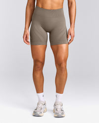 EnhanceLift™ Seamless Shorts with Grey Logo | Warm Minky
