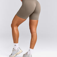 EnhanceLift™ Seamless Shorts with Grey Logo | Warm Minky
