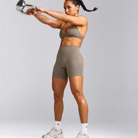 EnhanceLift™ Seamless Shorts with Grey Logo | Warm Minky