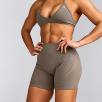EnhanceLift™ Seamless Shorts with Grey Logo | Warm Minky