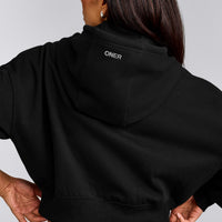 Foundations All Season Cropped Zip Through Hoodie | Black