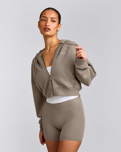 Foundations All Season Cropped Zip Through Hoodie | Minky